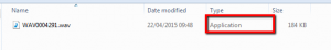 Figure 6 - Malware sample using double extension - fake voicemail