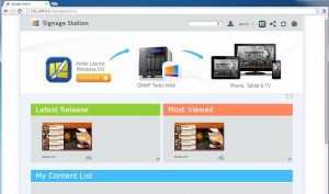 Figure 3 - NAS based Signage Station web interface