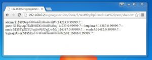 Figure 9 - Sensitive system file containing password hashes.