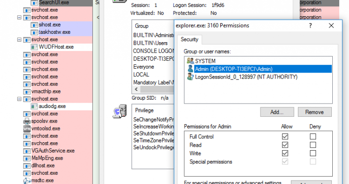 Windows Explorer default permissions